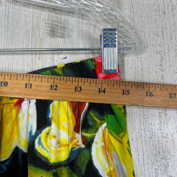 Jams World Parrot Cove Hawaiian Floral Wide Leg Cropped Pants Womens Size Large - Picture 10 of 14